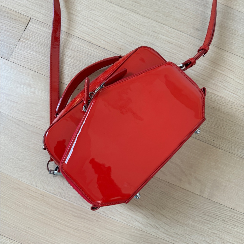 ALEXANDER WANG RED PATENT LEATHER BOX BAG